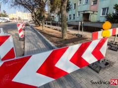 Ubyło miejsc parkingowych, zniknęły drzewa. Trwa budowa nowych przystanków i ścieżki rowerowej