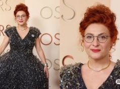 Małgosia Turzańska w sukni bogato zdobionej agrafkami melduje się na Oscarach 2026. Polka ma szansę na statuetkę! (ZDJĘCIA)