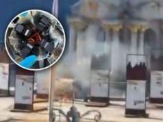 Spadł w centrum Kijowa. Czegoś takiego Ukraińcy jeszcze nie widzieli