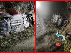 Nocny dramat w Skrzydlnej. Samochód z nastolatkami dachował w rowie, kierowca miał 1,2 promila