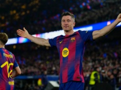 Dziewięć goli w meczu Barcelony! Przełamanie Lewandowskiego, awaryjne wejście Szczęsnego