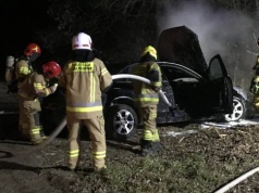 Pożar samochodu osobowego