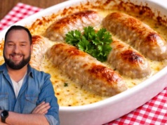 Pieczona biała kiełbasa wg Kuronia. Chwila pracy, a resztę robi piekarnik