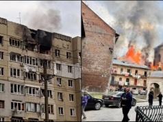 Zmasowany atak dronów na Lwów. Budynki mieszkalne w ogniu