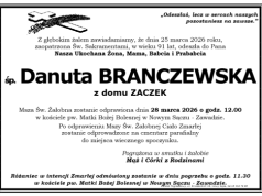 Odeszła Danuta Branczewska. Miała 91 lat