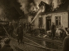 Pożar domu przy ul. Grobelnej w Chojnicach. Straż walczyła do nocy