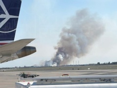 Duży pożar w rejonie Lotniska Chopina. Trwa akcja gaśnicza!
