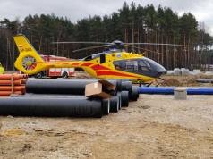 Tragiczny wypadek na budowie przy A4. Wezwano śmigłowiec LPR