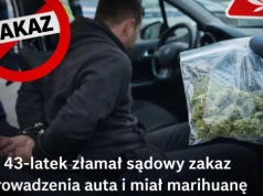 43-latek jeździł autem mimo sądowego zakazu. Miał przy sobie marihuanę