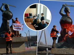 Pomnik Syreny oblany farbą. Aktywistki usłyszały wyrok, ale to nie koniec ich problemów