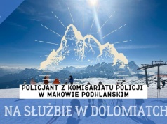 Policjant z Makowa Podhalańskiego z patrolem w Dolomitach | WIDEO