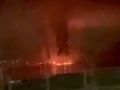 Pożar rosyjskiego terminalu nad Morzem Czarnym. Słupy ognia widoczne z kosmosu