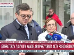 Uzurpatorzy zanieśli akty pseudoślubowania do Kancelarii Prezydenta. Trafne pytanie reportera Republiki