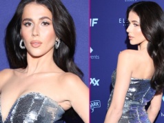 Roxie w tak obcisłej sukience, że strach. Figura marzenie, ale widać jedno