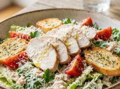 Kultowa kompozycja w nowej odsłonie. Sałatka à la Cezar z sosem tuńczykowym