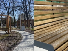 Rynek na Dąbrowie Narodowej od.Nowa. Popękane i zniszczone ławki