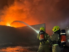 Tysiące opon w płomieniach. Potężny pożar w Rożentalu