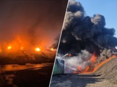 Gigantyczny pożar na Pomorzu. Strażacy wciąż walczą