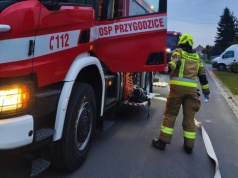 Strażacy gasili w domu kolegi