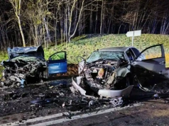 Poważny wypadek na DK 58. Czołowe zderzenie na trasie Pisz – Biała Piska