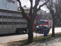 Poważne zderzenie osobówki z ciężarówką. Kierująca była zakleszczona w pojeździe