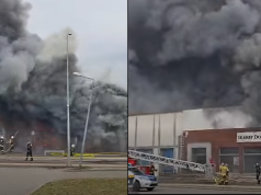 Ogromny pożar marketu na Pomorzu. "Jeśli możesz, zostań w domu"