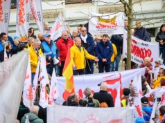 Protest Solidarności w Łodzi. Związkowcy sprzeciwiają się rosnącym kosztom życia