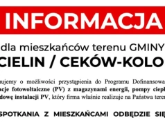 Informacja dla mieszkańców terenu Gminy Mycielin / Ceków-Kolonia
