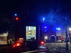 Nocny pożar na terenie Tarki