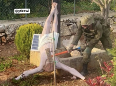 Żydonazista porąbał siekierą libański krzyż