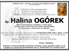 Odeszła w wieku 90 lat. Nowy Sącz żegna Halinę Ogórek