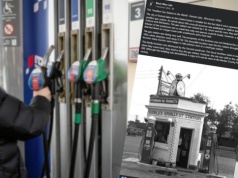 Najmniejsza stacja paliw na świecie. Mieściła jedną osobę, w Polsce nie mogłaby istnieć