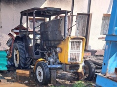 Palił się ciągnik rolniczy