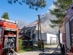 Pożar domu w Jaworznie przy ulicy Prusa