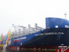 CMA CGM na drodze ku zerowej emisji netto. Francuski przewoźnik chwali się nowym, niskoemisyjnym kontenerowcem