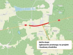 Nowe chodniki przy DK74 w Klukach koło Bełchatowa. Będzie bezpieczniej dla pieszych