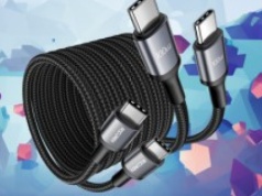 Zestaw 2 kabli USB-C Rocoren 100W 2m w oplocie za 15,33 zł w Amazon PL