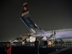 Pożar silnika w samolocie SWISS. Konieczna była ewakuacja, 6 osób zostało rannych