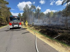 Pożar lasu pod Kluczborkiem. W akcji Dromader