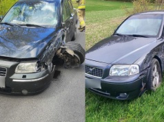 Dwa Volvo jechały z naprzeciwka. Zderzyły się na drodze wojewódzkiej nr 834