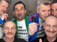 Bartosz Żukowski ogolił głowę w ramach akcji Łatwoganga. Pomógł Misiek Koterski