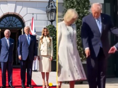 Król Karol III spotkał się z Donaldem Trumpem. Królowa Kamila zaliczyła drobną wpadkę