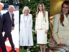 Król Karol III i królowa Kamila zawitali na herbatkę do Trumpów. Melania zadała szyku w jasnożółtym zestawie (ZDJĘCIA)