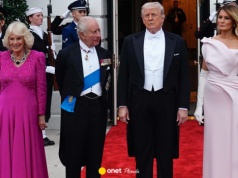 Król Karol III i królowa Kamila na uroczystej kolacji w Białym Domu. Zadali szyku