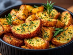 Idealne na grilla i lekki obiad. Chrupiące ziemniaki z dipem z awokado i lekką sałatką