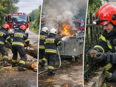 Złamane drzewo, pożar śmieci i… jeż w opałach. Podsumowanie służby strażaków