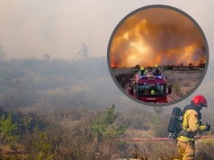 Ogromny pożar poligonu w Holandii. Ewakuowano lotnisko