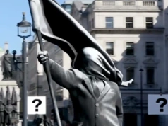 Nowe dzieło Banksy'ego w Londynie. Rzeźba, flaga i krok w próżnię