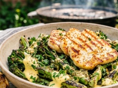 Nieoczywistość na ruszcie, czyli grillowane dzikie brokuły z serem halloumi
