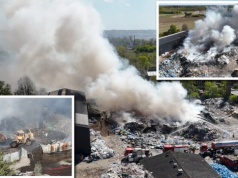 Gigantyczny pożar śmieci pod Warszawą. Wysypisko płonie już drugi raz w tym roku